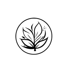 Obraz premium Elegant Plant Logo Design: Minimalist Botanical Vector Illustration - Perfect for Nature-Inspired Brands