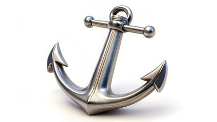 Metal Anchor on White Background