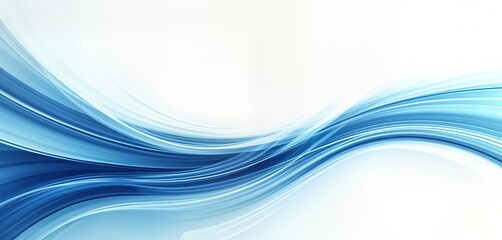 Abstract design with dynamic blue lines. Smooth curves and lines flow across white background. Modern and minimalist design for presentation or wallpaper. Suitable for technology or future concepts.