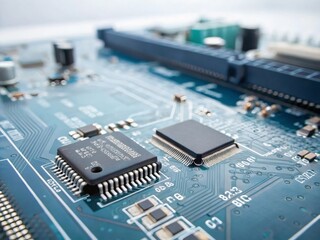 Close-up of Electronic Circuit Board Components