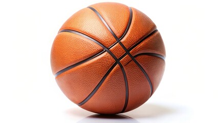 Fototapeta premium Orange Basketball on White Background