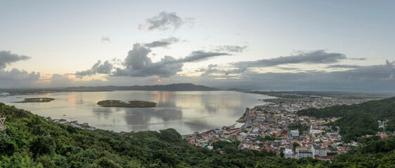 panoramic view of the city of laguna at sunset in santa catarina brazil  © Felipe