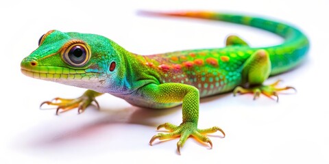 Fototapeta premium Colorful Lizard on White Background