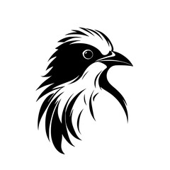 Elegant Bird Profile: Black and White Avian Vector Illustration. Perfect for logo, graphic design, and nature-themed projects.