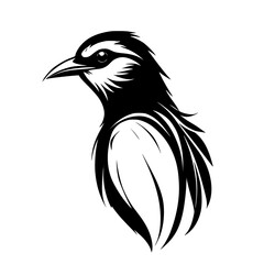 Obraz premium Stylish Black and White Bird Illustration: Elegant Avian Vector Graphic
