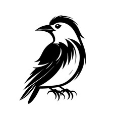 Fototapeta premium Elegant Bird Silhouette: A Stunning Monochrome Vector Graphic