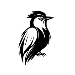 Fototapeta premium Elegant Bird Silhouette: A Monochrome Avian Vector Graphic