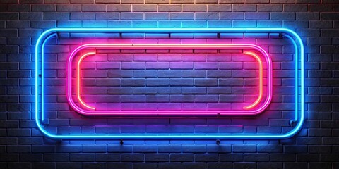 Obraz premium Neon Sign Frame on Brick Wall