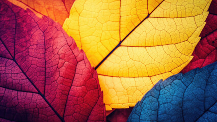 Obraz premium Close-Up Of Vibrant Autumn Leaves In Rich Warm Tones