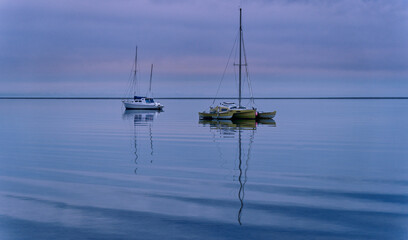 Blue hour panoramic at Motueka Seafront. New Zealand.