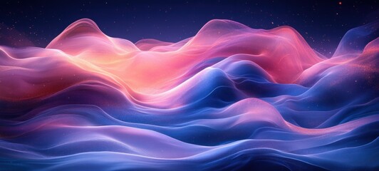 Fototapeta premium Abstract Gradient Blues Purples Glow Smooth Texture on Black Background