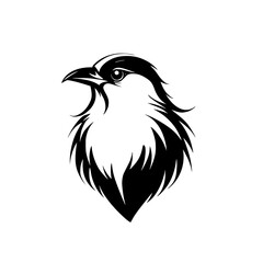 Obraz premium Majestic Bird: Black and White Avian Vector Illustration. Perfect for logo, symbol, or graphic design projects. A stunning monochrome artwork of a bird's profile.