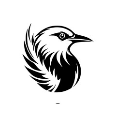 Majestic Eagle Vector Illustration: A Black and White Graphic Design of a Soaring Bird of Prey