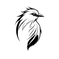 Obraz premium Elegant Black and White Bird Vector Illustration: A Stylish Avian Profile Design