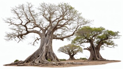 Baobab Trees, African Savanna, Isolated