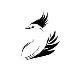 Elegant Bird Silhouette: A Minimalist Vector Illustration of Avian Wildlife