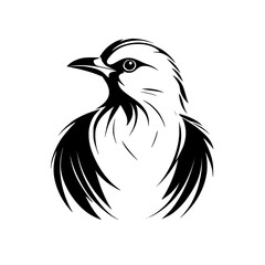 Abstract Bird: Black and White Avian Vector Graphic. Elegant Minimalist Nature Artwork. Perfect for logo, print, and web design.