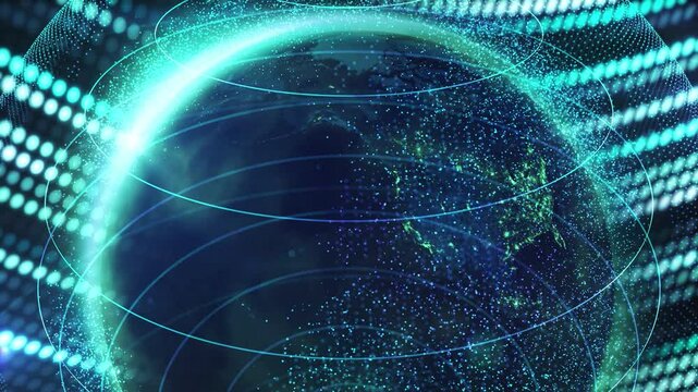 Display of the virtual sphere of the information environment of planet Earth