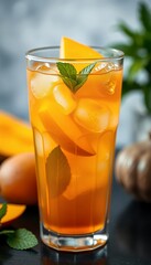 Refreshing Mango Iced Tea with Mint