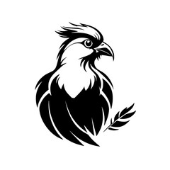 Majestic Eagle Silhouette: A Stunning Black and White Bird Illustration