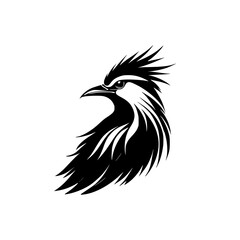 Majestic Bird Silhouette: Elegant Black and White Avian Vector Graphic