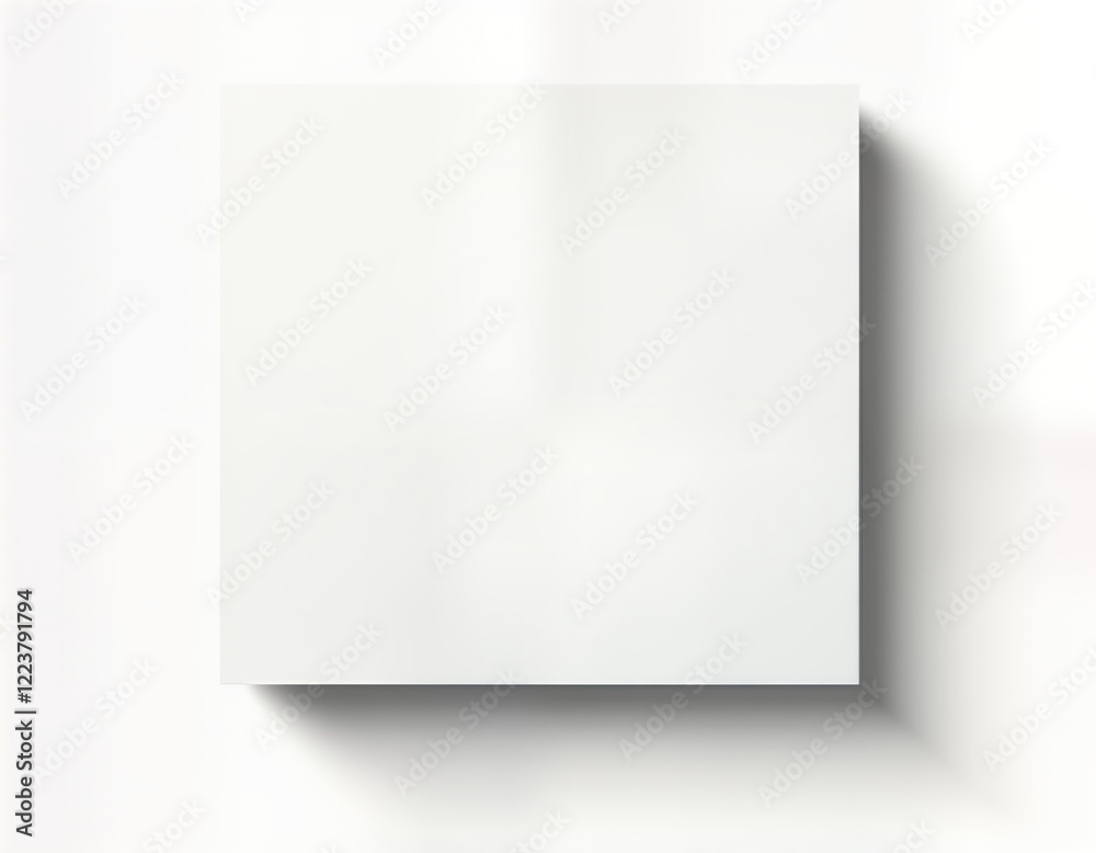 Fototapete Blank white rectangle shape with realistic shadow effect. Simple geometric form creates clean graphic design element. Versatile design for various graphic project needs. Suitable for poster flyer