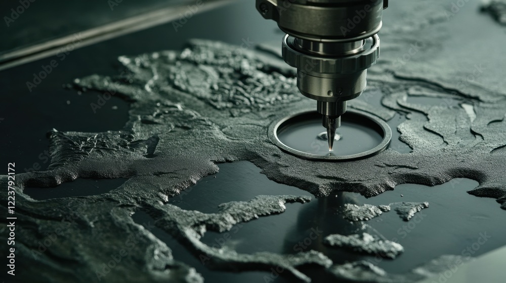 Poster a cnc plasma cutting machine creating precise patterns on a steel sheet.