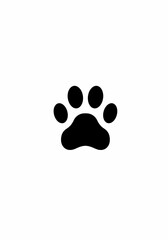 Simple Black Paw Print Icon Pet Animal Footprint Symbol Isolated Graphic Design Element