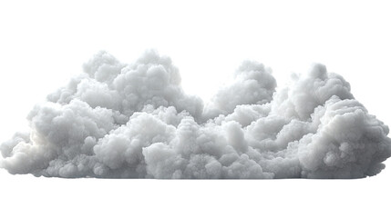 Fluffy Cumulus Clouds: A cluster of voluminous, cottony cumulus clouds drifts serenely across a clear sky, their soft edges casting wispy shadows. The clouds are perfectly isolated.