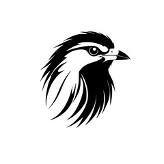 Obraz premium Majestic Bird Head: Black and White Avian Vector Illustration. Perfect for logo, symbol, or graphic design projects. Stylish and minimalist bird portrait.