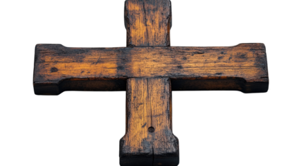 Rustic Wooden Cross: A weathered wooden cross,  a simple and timeless symbol of faith, crafted from aged wood.  The texture and grain patterns tell stories of time and devotion.