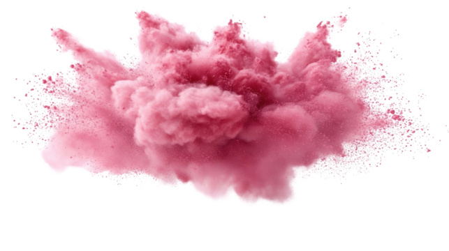 Pink Powder Explosion:  A vibrant explosion of pink powder creates a cloud of color against a clean background, capturing the dynamic energy of a burst.