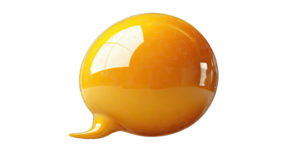 Amber Speech Bubble: A vibrant, glossy amber speech bubble, rendered in 3D, stands out against a clean backdrop, ready to convey your message with a touch of warmth and optimism.