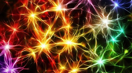 A glowing abstract neural network design representing AI and deep learning.