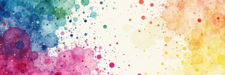 Colorful watercolor polka dot background , watercolor, pattern, background