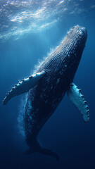 Naklejka premium aggressive blue whale 