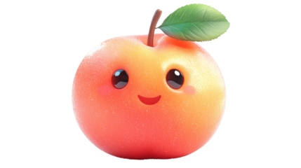 Smiling Apple Cartoon: A cheerful, cartoon apple with big eyes and a happy smile, a delightful illustration perfect for children's books, websites, or app designs.