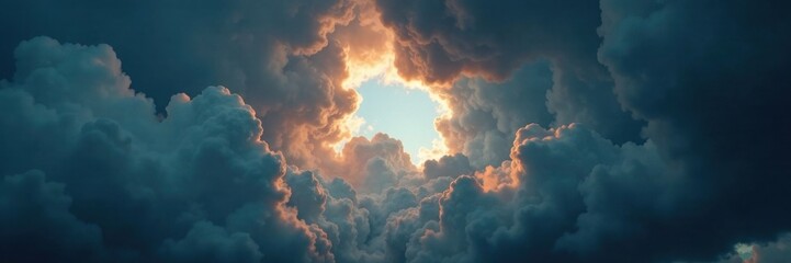 Dark clouds with a gaping hole in the sky, clouds, dark clouds, hole