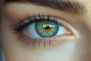 Obraz premium Eye Close-up with Details of Iris and Eyelashes
