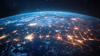 Fototapeta premium IoT in energy represented by smart grids glowing with real-time analytics.