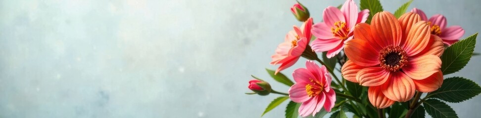 Artificial flower bouquet, botanical illustrations, decorative wall art, vintage style decor