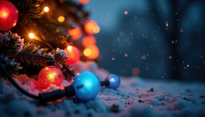 Christmas lights and garlands, festive, garlands