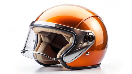 Fototapeta premium Orange Motorcycle Helmet with Visor