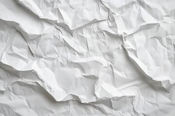 Obraz premium Crumpled White Paper Texture Background Abstract Minimalist Design