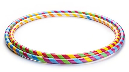 Colorful Hula Hoops on White Background