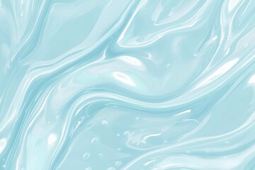Obraz premium Light blue cosmetic gel forms elegant waves, evoking a sense of coolness, purity, and hydration, ideal for skincare and beauty product presentations