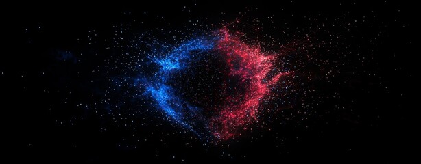 Obraz premium Abstract background featuring streams of glowing particles, swirling and merging in a vibrant display of color and motion, perfect for projects related to energy, technology, or abstract visuals