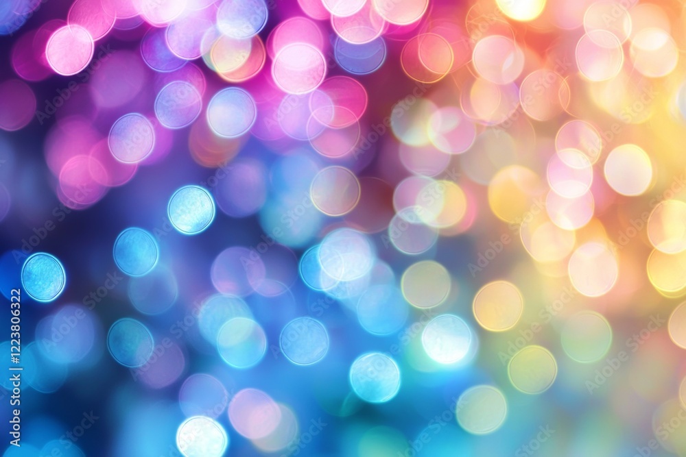 Poster blurred colorful bokeh lights are creating a festive abstract background with a gradient of colors f