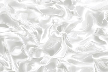 White abstract background resembling milk, cream, or silk, featuring smooth, flowing shapes and swirling patterns, creating a soft and elegant visual texture