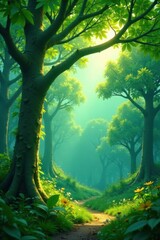 Obraz premium Exotic leafy branches sway in the breeze, exotic, branch